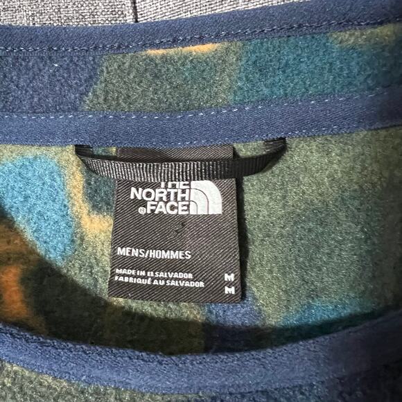 The North Face Fleece Sweatshirt Men Medium‎ Blue Camo PolarTec - Picture 2 of 7